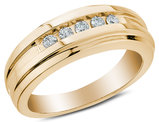 Men's 1/4 Carat (ctw H-I, I1-I2) Diamond Wedding Band Ring in 14K Yellow Gold